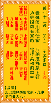 观音灵签 第72签:王莽求贤